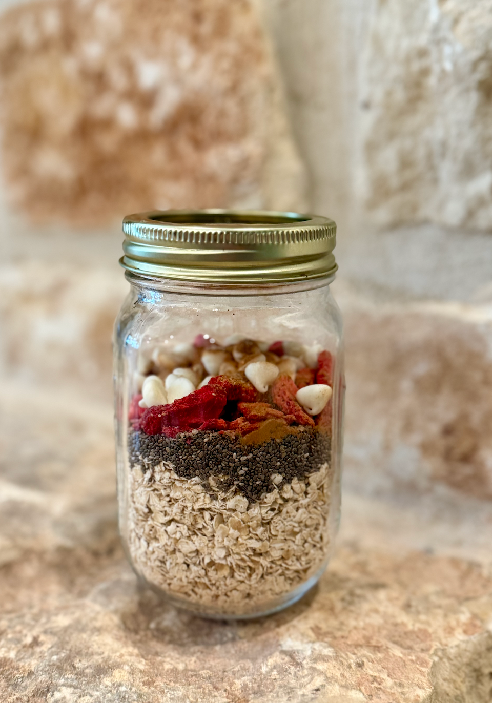 Layered mason jar mix